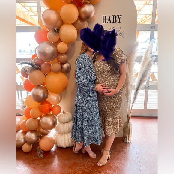 Gorgeous lengthy blue flora fall dress - Picture 5 of 5